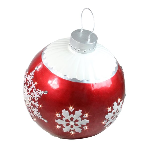Northlight 26.5-in LED Lighted Red Ball Christmas Ornament with Snowflake Outdoor Decoration