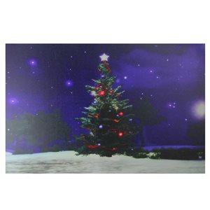 Northlight Fibre Optic and LED Lighted Colour Changing Christmas Tree Canvas Wall