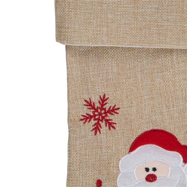 Northlight 19-in Beige Santa Claus with Present Bag Christmas Stocking
