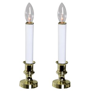 Northlight White and Gold Christmas Candle Lamp - Set of 2