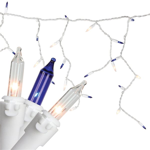 Northlight 50 Blue and Clear Mini Window Curtain Icicle Christmas Lights