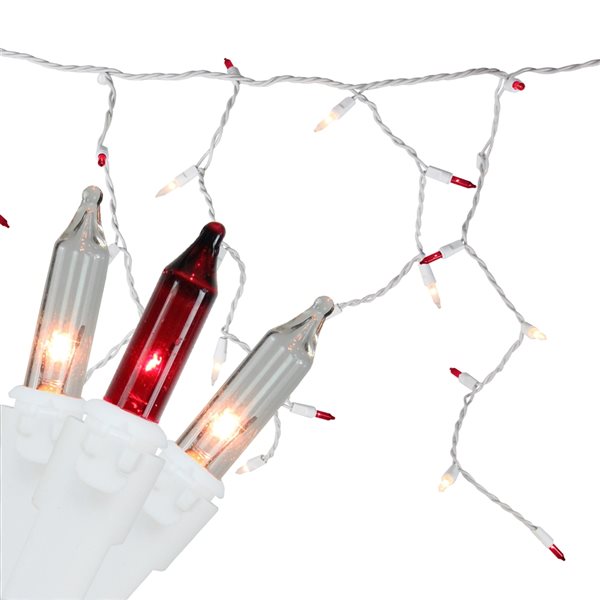 Northlight 50 Red and Clear Mini Icicle Incandescent Christmas Lights