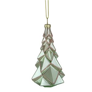 Northlight 5-in Green with Pink Glitter Glass Christmas Ornament