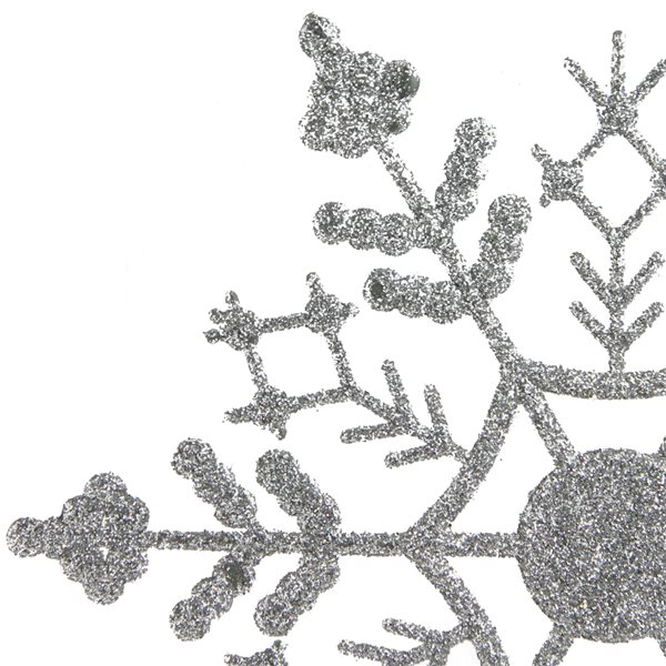 Northlight 4-in Silver Splendor Glitter Snowflake Christmas Ornaments
