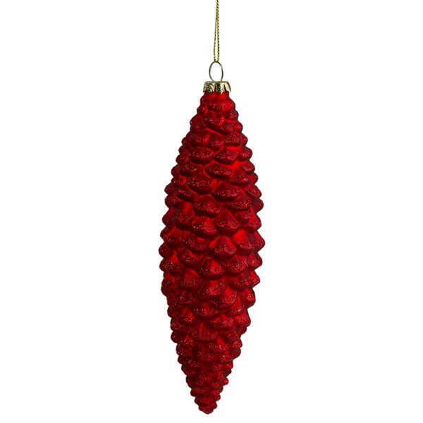 Northlight 7.25-in Red Pine Cone Glass Christmas Ornament
