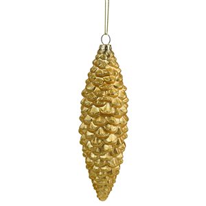 Northlight 8-in Gold With Glitter Accents Pine Cone Christmas Ornament