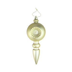 DAK 7.5-in Matte Gold Retro Reflector Shatterproof Christmas Finial Ornaments - Pack of 4