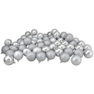 Northlight 2.5-in Shatterproof Silver Christmas Ball Ornaments