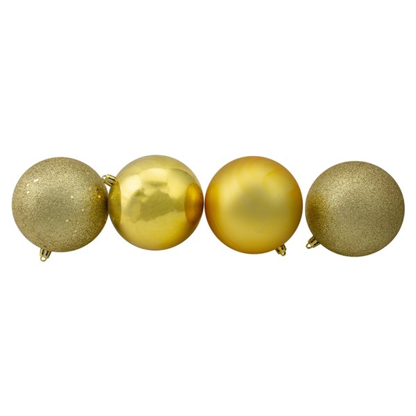 Northlight 4-in Gold Shatterproof Christmas Ball Ornaments - 12-Pack