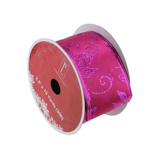 Northlight 2.5-in x 30-ft Purple and Pink Shimmering Wired Christmas Craft Ribbon