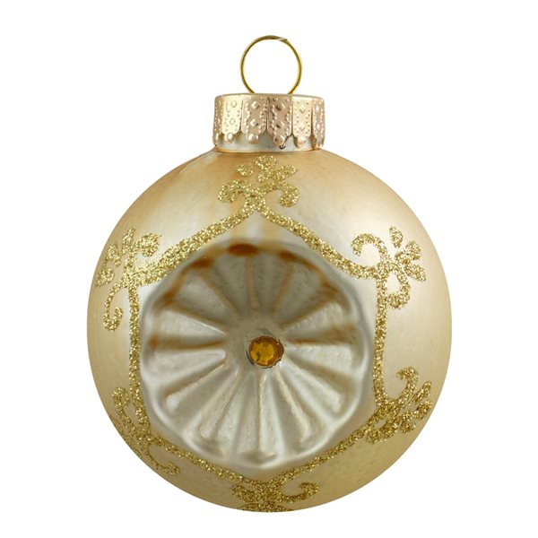 Northlight 2.75-in Gold Retro Reflector Glass Christmas Ball Ornaments - Pack of 6