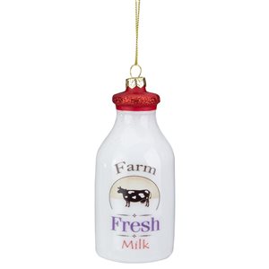 Northlight 4.5-in White Milk Bottle Glass Christmas Ornament