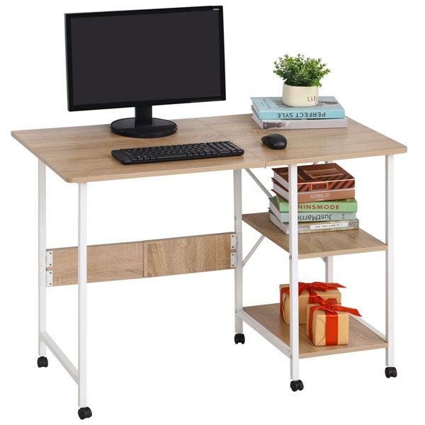 HomCom 42.25-in Brown/Tan Modern/Contemporary Computer Desk