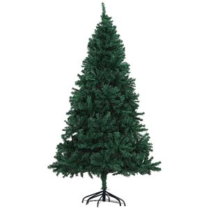 HomCom 6-ft Leg Base Spruce Full Green Artificial Christmas Tree
