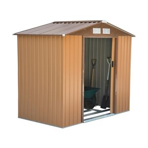 Outsunny 4-ft x 7-ft Yellow Galvanized Steel Storage Shed