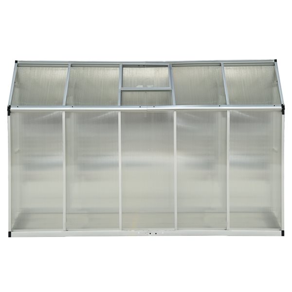 Outsunny Greenhouse Aluminium and Polycarbonate Clear and Green 10-ft L x 6-ft W x 6.4-ft H