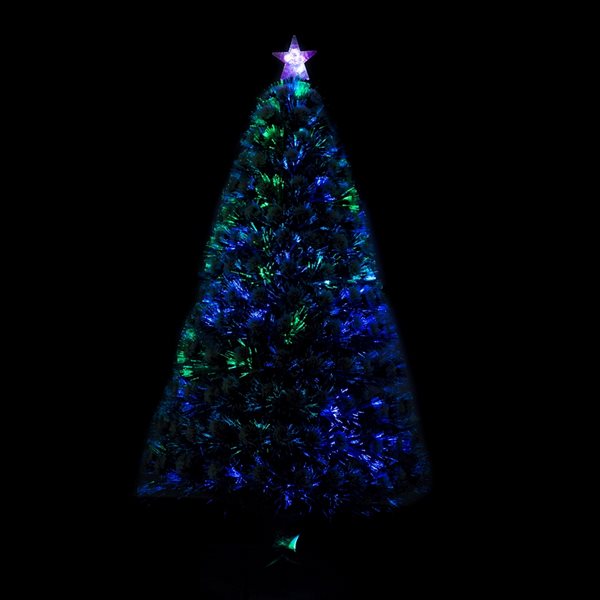 Sapin de Noël artificiel de HomCom de 4 pi floqué sur pieds régulier avec 16 lumières multicolores, vert