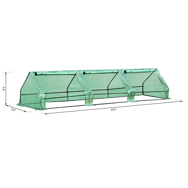 Outsunny 13.1-ft L x 3.3-ft W x 2.6-ft H Low Tunnel