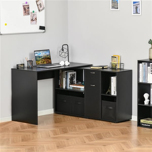 HomCom 46-in Black Modern/Contemporary Computer Desk