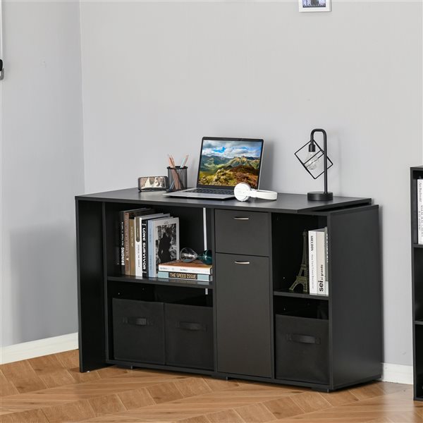 HomCom 46-in Black Modern/Contemporary Computer Desk