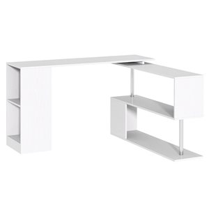 HomCom White 55-in Modern/Contemporary L-Shaped Desk