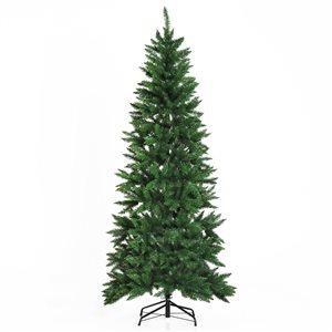 HomCom 6.9-ft Leg Base Spruce Full Green Artificial Christmas Tree