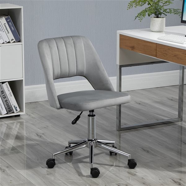 Chaise de bureau ergonomique Vinsetto pivotante avec hauteur ajustable, gris