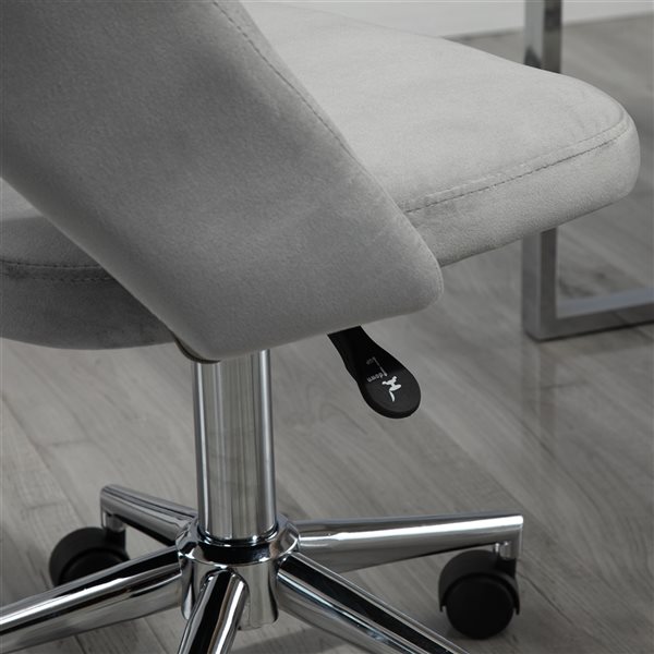 Chaise de bureau ergonomique Vinsetto pivotante avec hauteur ajustable, gris