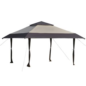 Tente à auvent carrée kaki Outsunny de 13 pi en polyester avec pattes ajustables
