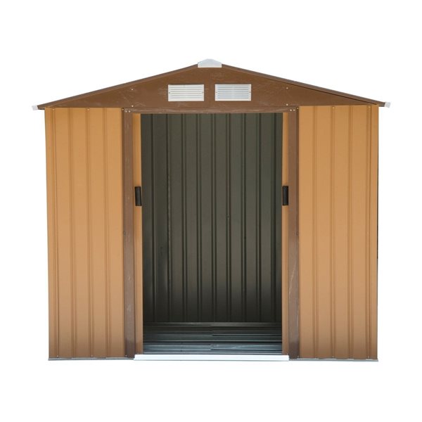 Outsunny 6-ft x 9-ft Yellow Galvanized Steel Storage Shed