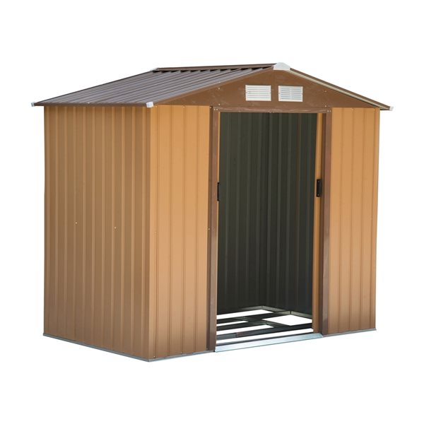 Outsunny 6-ft x 9-ft Yellow Galvanized Steel Storage Shed