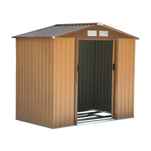 Outsunny 6-ft x 9-ft Yellow Galvanized Steel Storage Shed