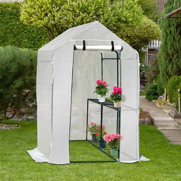 Outsunny 6.1ft L x 4ft W x 6.3ft H Greenhouse with Shelves 845306