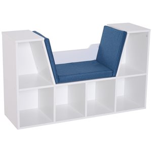 HomCom Composite White 6-Compartment Standard Bookcase