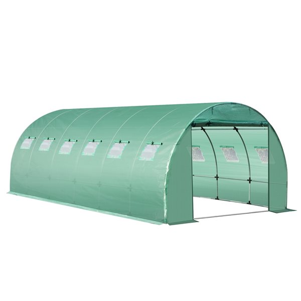 Outsunny 19.7-ft L x 9.8-ft W x 6.6-ft H Green High Tunnel 845-156 | RONA