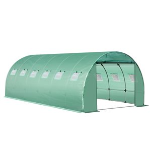 Outsunny 19.7-ft L x 9.8-ft W x 6.6-ft H Green High Tunnel