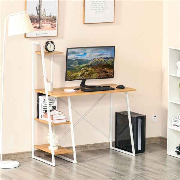 HOMCOM 41-in Brown/Tan Modern/Contemporary Computer Desk