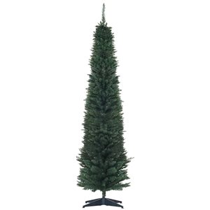 HomCom 7-ft Leg Base Slim Green Artificial Christmas Tree