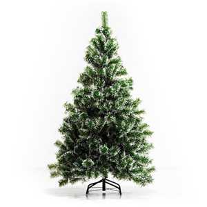 Sapin de Noël artificiel de Homcom de 5 pi floqué sur pieds de style pin régulier, vert