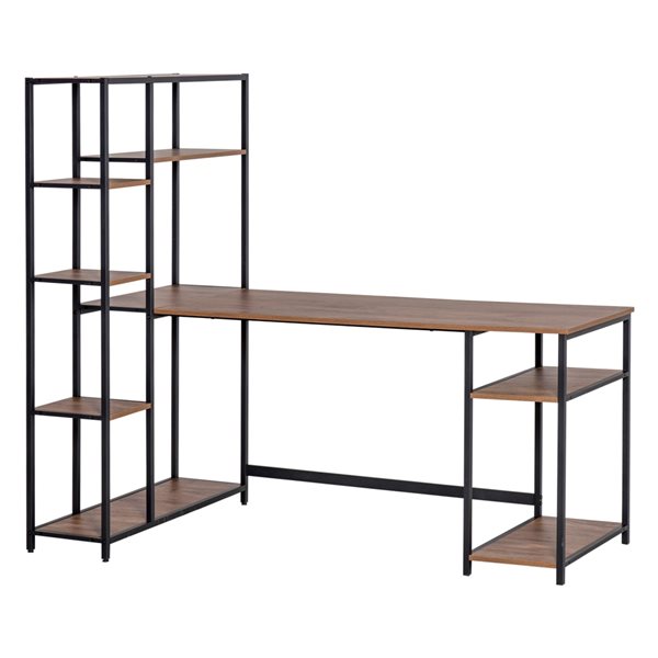 HomCom 67-in Brown Modern/Contemporary Computer Desk