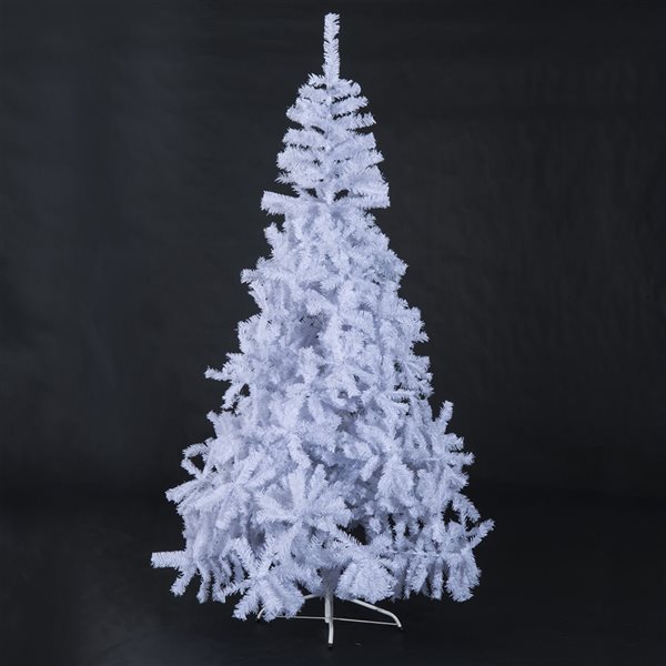 HomCom 7-ft Leg Base Spruce Full White Artificial Christmas Tree