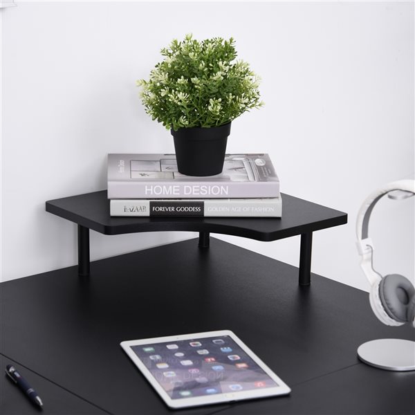 HomCom 65-in Black Modern/Contemporary L-Shaped Computer Desk