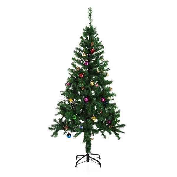 Sapin de Noël artificiel de HomCom de 6 pi sur pieds régulier, vert