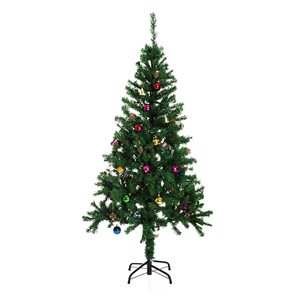 HomCom 6-ft Leg Base Full Green Artificial Christmas Tree