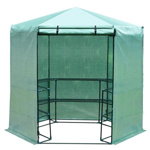 Outsunny 6.4-ft L x 6.4-ft W x 7.4-ft H Greenhouse with Shelves