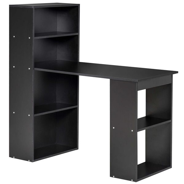 Bureau d'ordinateur HomCom moderne et contemporain noir de 47,25 po