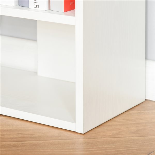 HOMCOM 6-Shelf White Composite Standard Bookcase