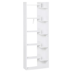 Bibliothèque en composite blanc par HomCom avec 6 tablettes