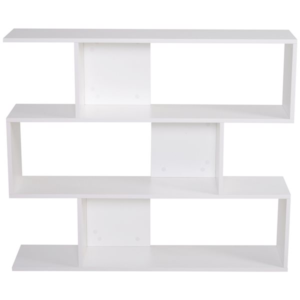 Bibliothèque en composite blanc par HomCom avec 3 tablettes
