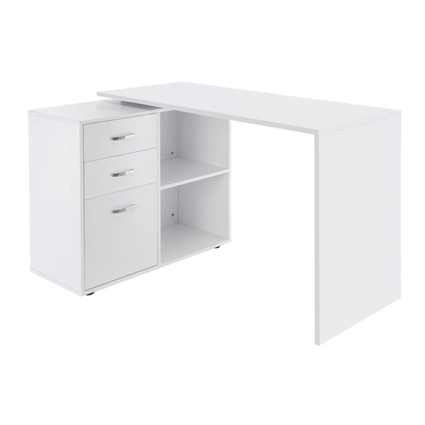 HomCom White 46-in Modern/Contemporary L-Shaped Desk